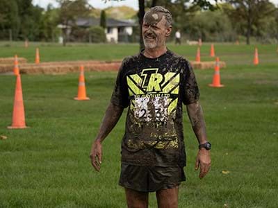 Ricky Cheer enjoying the mud
